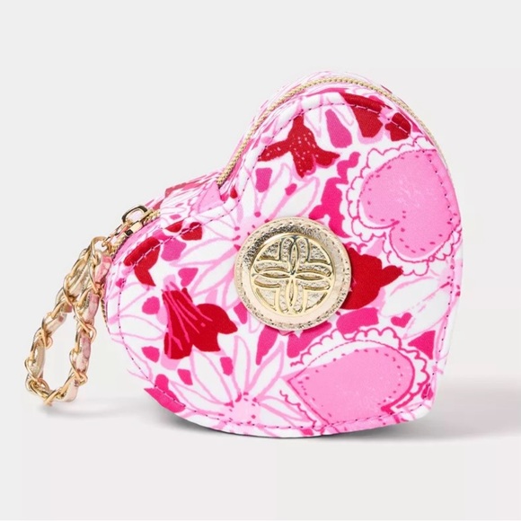 Lilly Pulitzer Heart-Shaped Pink Floral Women's Jewelry Case - Picture 4 of 7